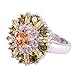 Psiroy Women's Statement Rings Fashion Jewelry 925 Sterling Silver Plated Simulated Morganite Cluster Flower Ring Size 12
