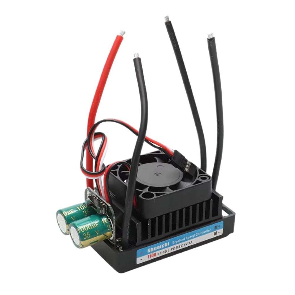 Regolatore di velocità del motore del tosaerba RC 12V 24V 110A ESC spazzolato a doppia via 1000W con ventola di raffreddamento