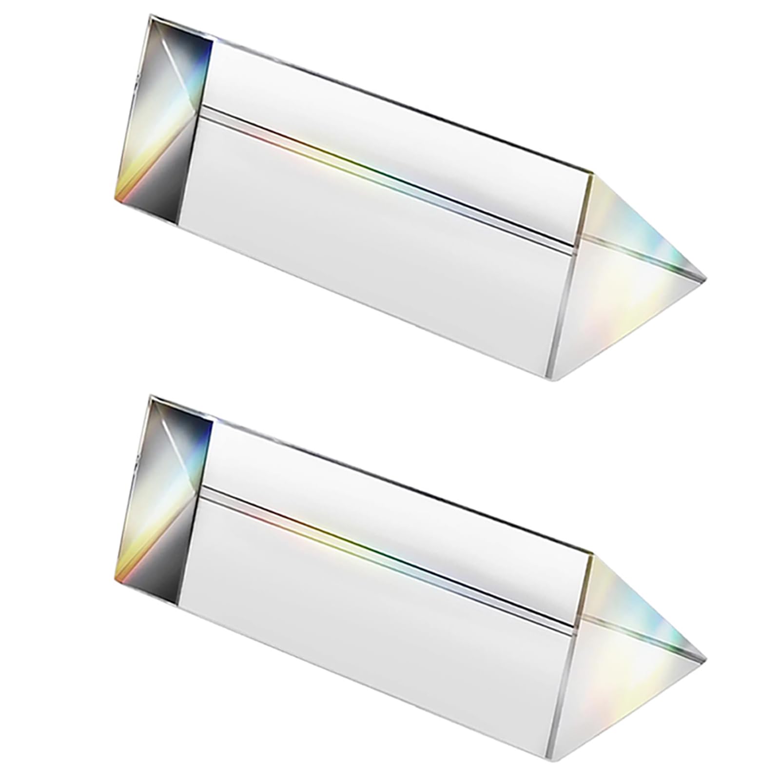 2PCS Crystal Optical Glass Triangular Prism, 30 * 100mm Prism Rainbow Spectrum Experiments Glass, K9 Crystal Triangle Prism, Clear Lens For Light Spectrum Physics, Rainbow Effect Photo