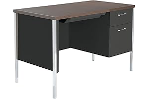 Alera ALESD4524BM 45.25 in. x 24 in. x 29.5 in. Single Pedestal...