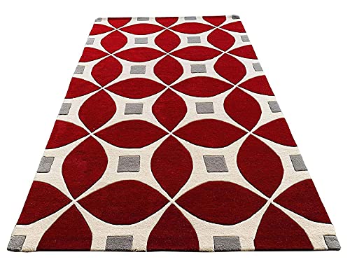 Image of Mordern Design Handmade Tufted Carpet Pure Woollen Export Quality Carpet for Living Room, Bedroom Hall [ Size 5 x 5 Round, Color Multi B1 ]
