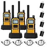 Retevis RB48 Plus Heavy Duty Walkie Talkies with Earpiece, IP67 Waterproof Two Way Radios, Long Range 2 Way Radio, Group Call, VOX, SOS, NOAA (4 Pack)