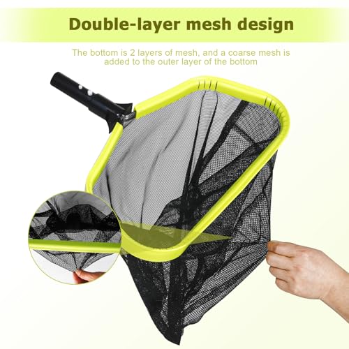 KINFAVOU Pool Skimmer Net, Fine Mesh Pool Leaf Net with Durable Deep Net, Larger Capacity Leaf Skimmer Net for Pool Cleaning, Debris Pickup Removal, Easy Scoop Edge (Without Pole) by KINFAVOU - Image 5