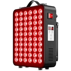 Red Light Therapy for Body, 660nm 850nm Near Infrared Light Therapy Panel, 60 Dual Chip LED Device with 300W of Power, Ideal for Body, Face, Improve Sleep, Skin Health, Includes Hanging Kit & Handle