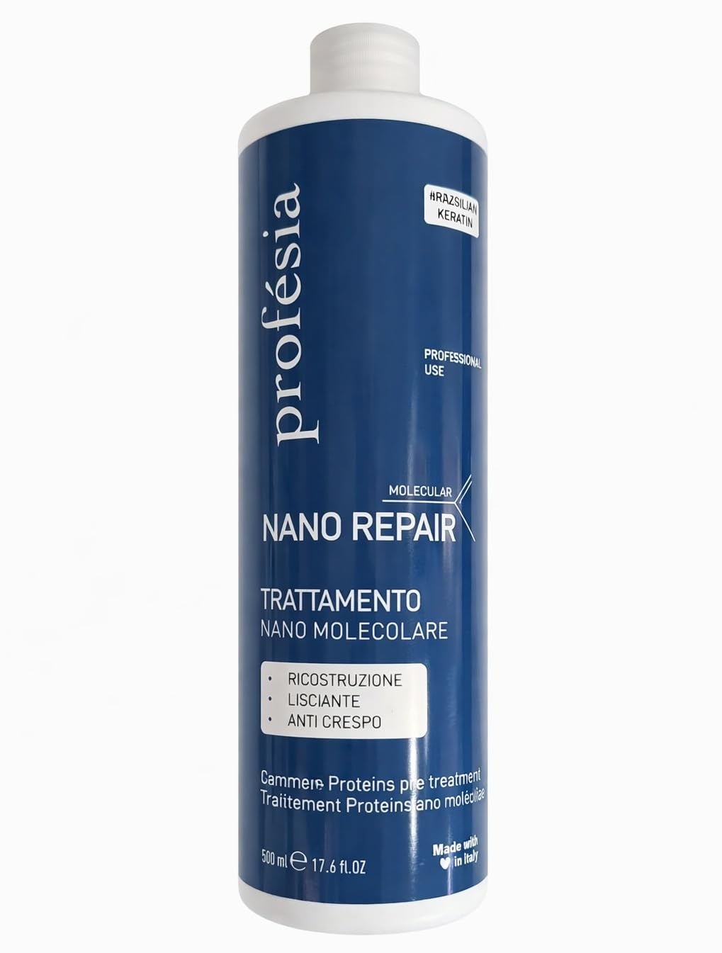 Profésia NANO REPAIR Step 2 Trattamento Nanoplastia, Trattamento Professionale Repair con Cheratina Brasiliana per Capelli Crespi, Danneggiati e Difficili da Gestire, 500 ml