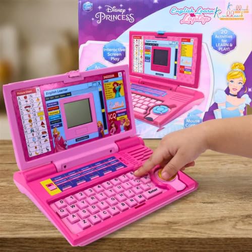 Image of Disney Princess Interactive English Learning Laptop for Toddlers - 20 Educational Activities, Letters, Numbers & Games - Early Development Educational Toy |Birthday Gift for Kids 3+ Years