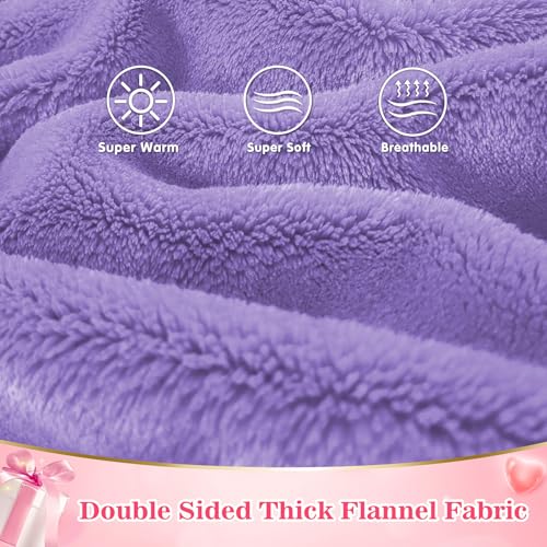 Image of Waitu Wearable Blanket Sweatshirt Gifts for Women and Men, Super Warm and Cozy Blanket Hoodie, Thick Flannel Blanket with Sleeves and Giant Pocket - Purple