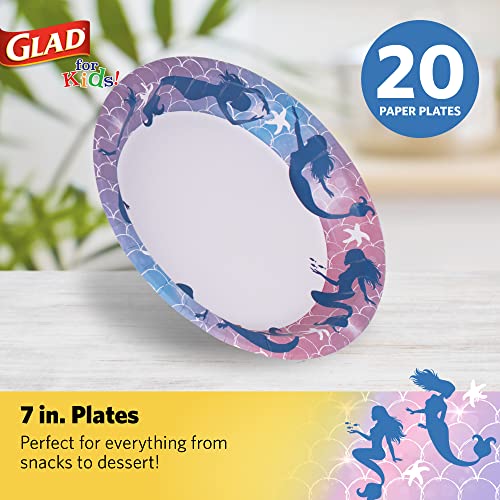 Glad-for-Kids-Mermaids-7-Paper-Plates-Microwave-Safe-Mermaids-Kids-Plates-Mermaids-Paper-Plates-for-Everyday-Use-7-Round-Paper-Snack-Plates-20ct