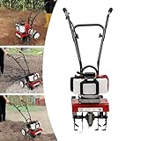 Garden Tiller 52CC Petrol Engine 1900W 2 Stroke Lawn Cultivator Rotovator Soil - Image 6