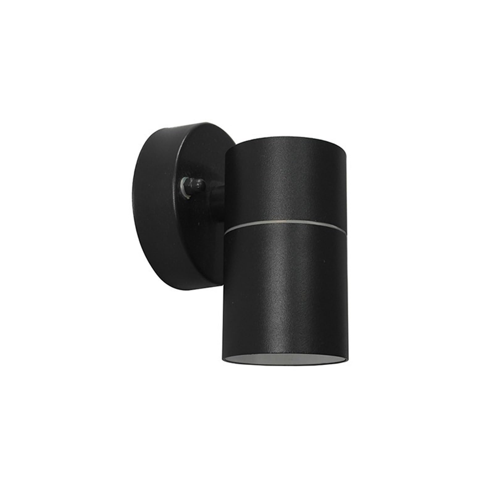 Applique murale ronde noire extérieure étanche en acier inoxydable avec spot LED GU10 blanc froid