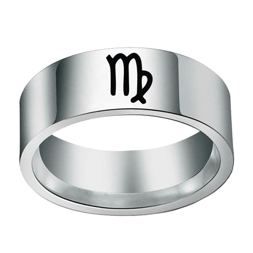 Unisex 12 Zodiac Sign Statement Ring