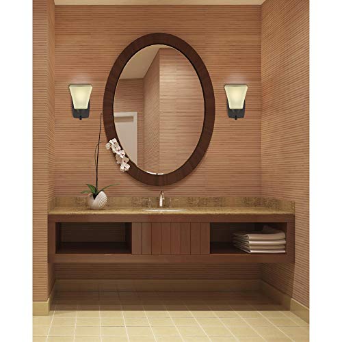 Westinghouse 6307300 Midori One-Light Indoor Wall Fixture, Finish Linen, Oil Rubbed Bronze - Amber Glass - Image 4