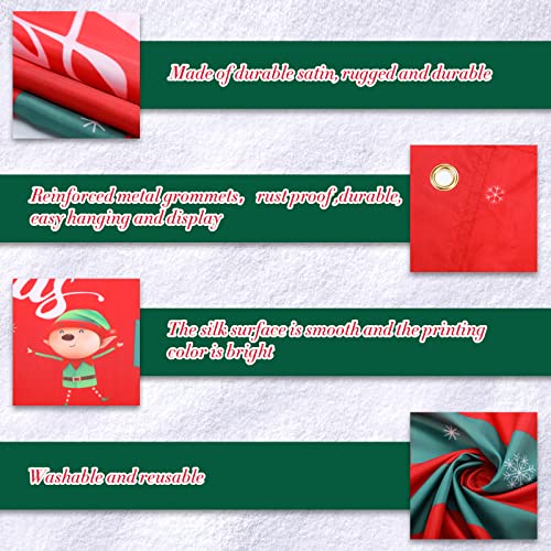 Christmas Flag Christmas National Flag Christmas Snowman Elf Reindeer Flag Christmas Theme Decorative Flag With Grommets For Christmas Garden Yard Home Decoration, 3 X 5 Feet #TOP4