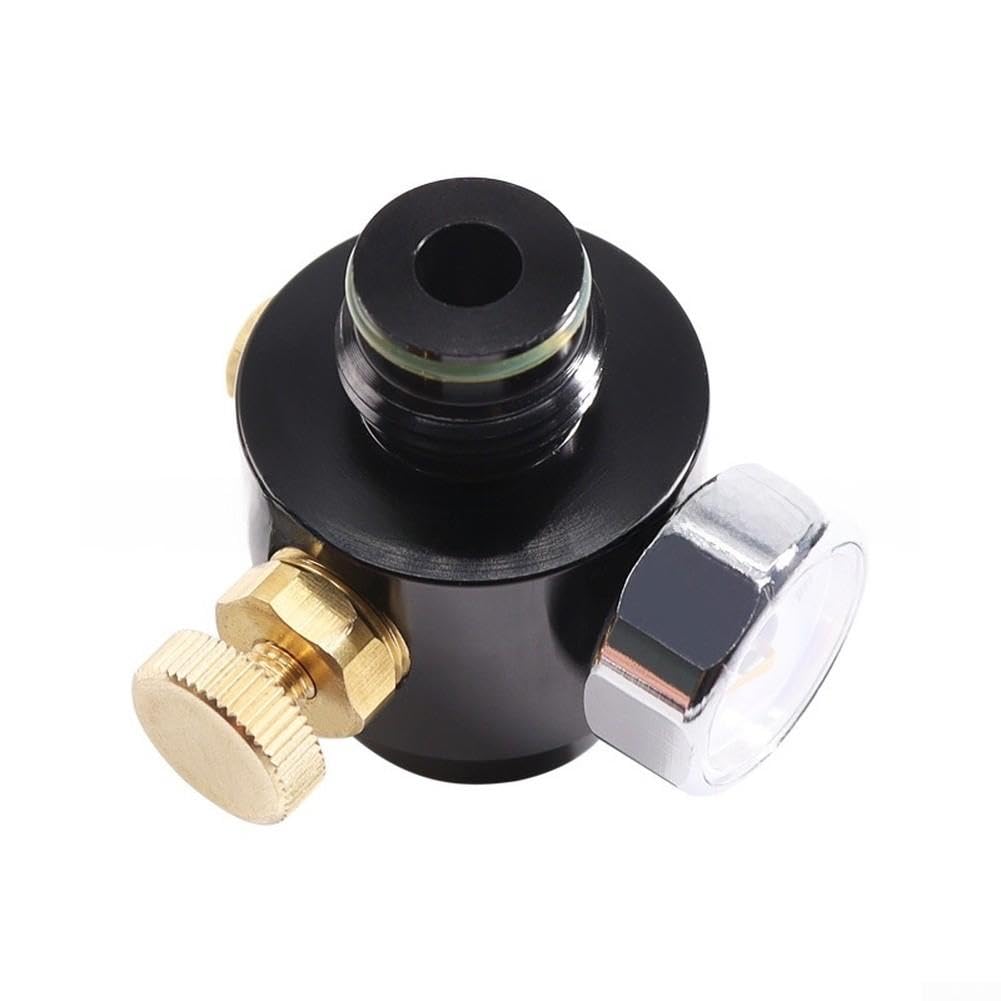 Regulador de Presión 300psi con Manómetro G1/2-14 para Aire para compresor Válvula On/Off Disco Seguridad Metal Negro Instalación Compacta Taller