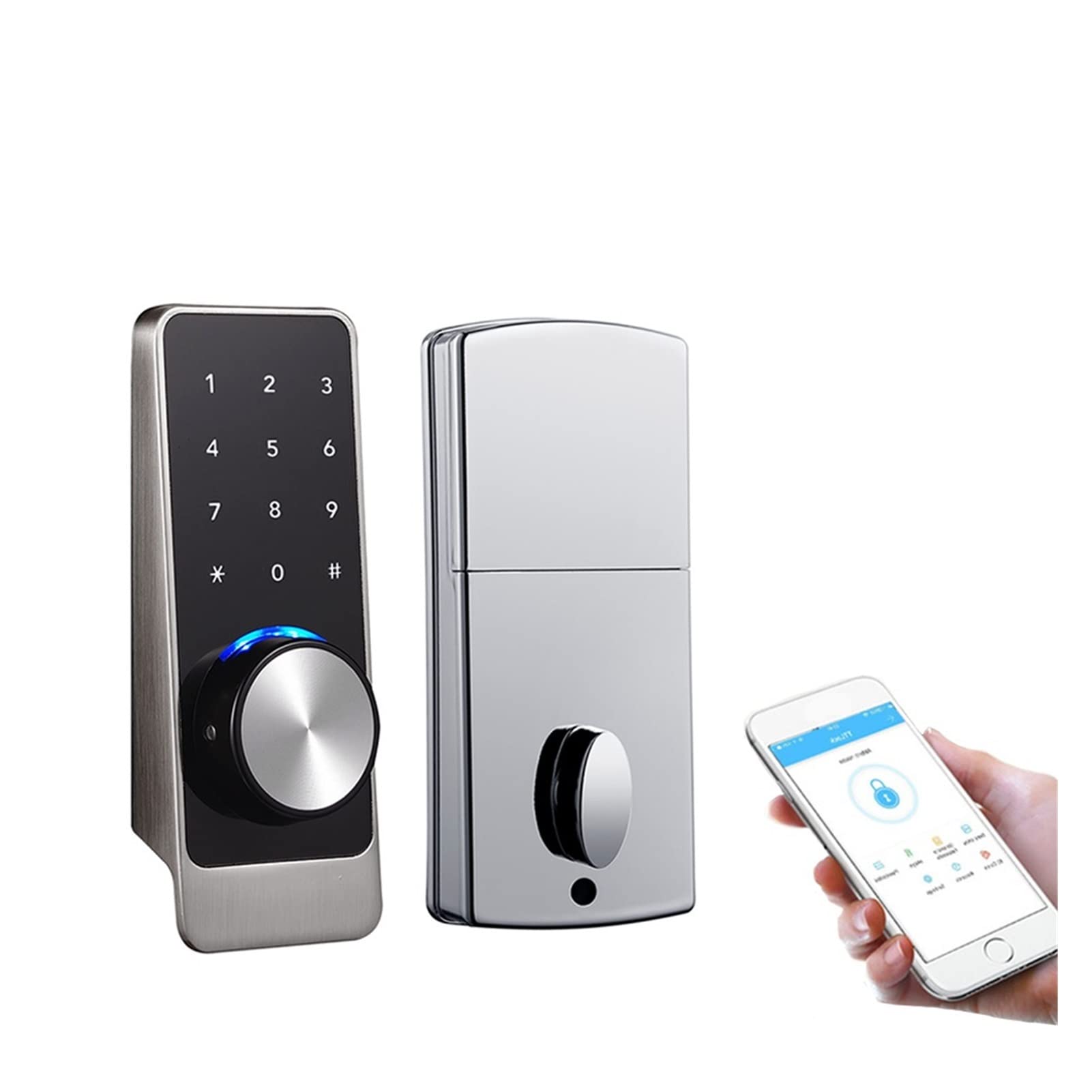 App Smart Lock Porta, impermeabile catenaccio Sicurezza elettronica sicura Bluetooth Rfid. Blocca tastiera Porta Digitale(B)