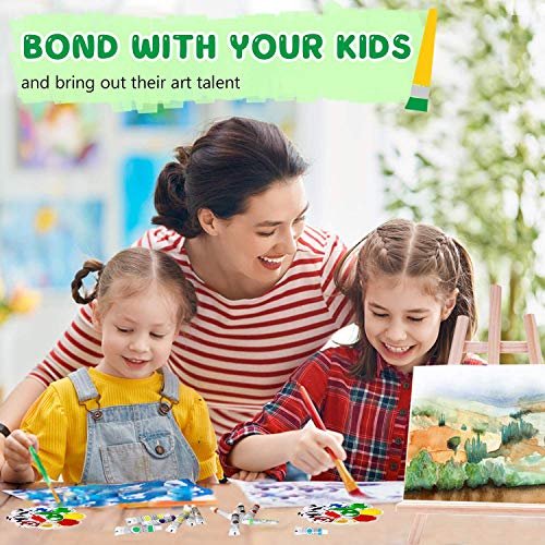 Paint Set Toy for Kids 27 Pcs of Acrylic Kids Painting Set Supplies Drawing Easel, Paintbrushes, Canvas, Palette, Smock, Travel Bag Art Crafts Painting Kits for 4-12 Years Old Boys & Girls Gifts