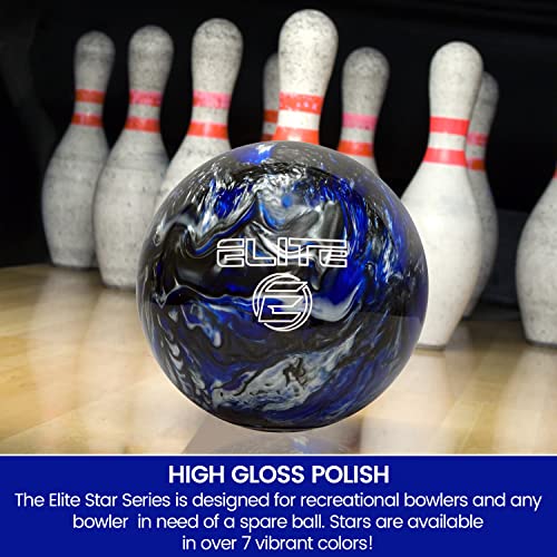 Elite Polyester Undrilled Bowling Balls_Many Color Options Available For Kids To Adults In 6-15 Lbs (12 Lbs, Blue/Black/Silver) #TOP4