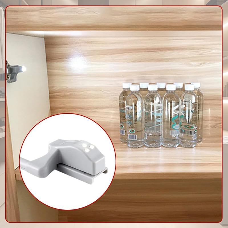 Cabinet Hinge LED Sensor Light, 2024 New Cupboard Closet Modern Night Lights, Universal Small Smart Induction Under Wardrobe Lamp, Doors Activated Lighting for Home Kitchen Bedroom(Warm,12pcs)
