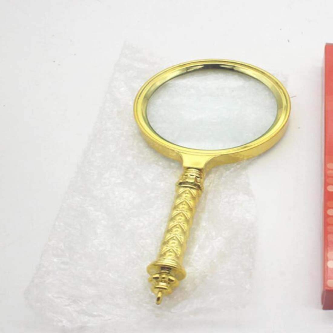 Lente d'ingrandimento con luce e supporto da 90 mm, manico dorato, lente di ingrandimento da lettura