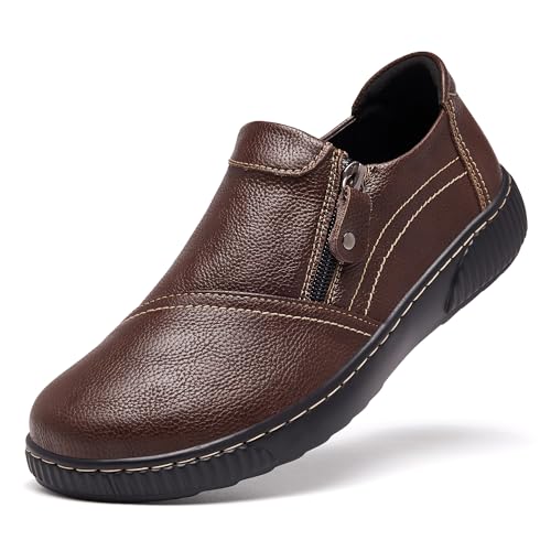 Image of Women Casual Slip on Leather Loafers Dress Walking Shoes