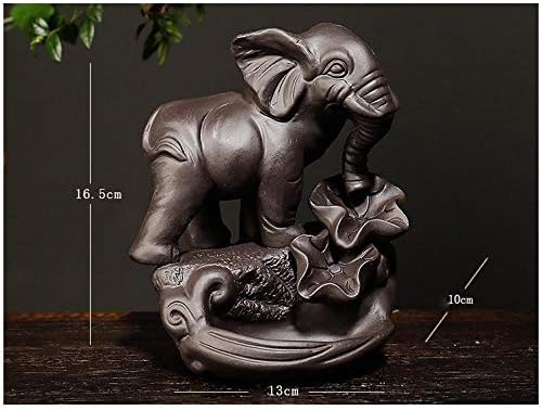 Elephant Backflow Incense Burner, Backflow Incense Burner, Ceramic Incense Cone Holder with 10pcs Incense Cone for Home Decor, Handicraft Gift