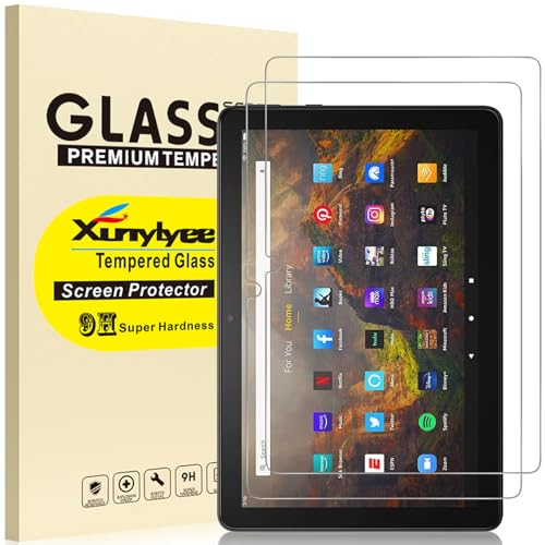 XunyLyee 2 Stück, Kompatibel mit Fire HD 10 Kids Pro 10,1 Zoll Schutzfolie, Panzer Schutz Glas Bildschirmschutz für Fire HD 10/10 Kids (2021/2023 Release 11./ 13. Generation)