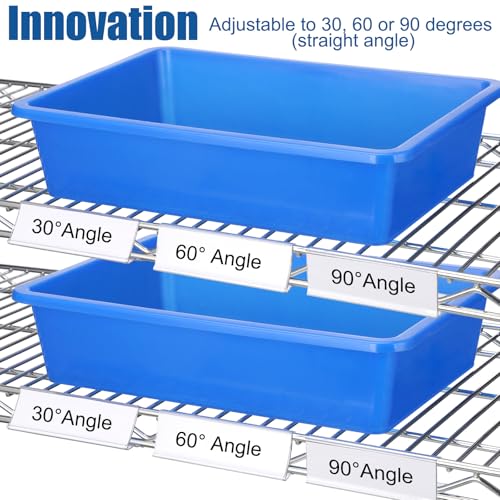 Image of Kathfly 50 Pack Wire Shelf Label Holder 6 inch Adjustable Shelf Cable Tags | for Wire Shelving 3 Viewing Angles Clear Plastic Rack Label Holder Retail Clips Compatible with 1-1 /4in Metro Shelving