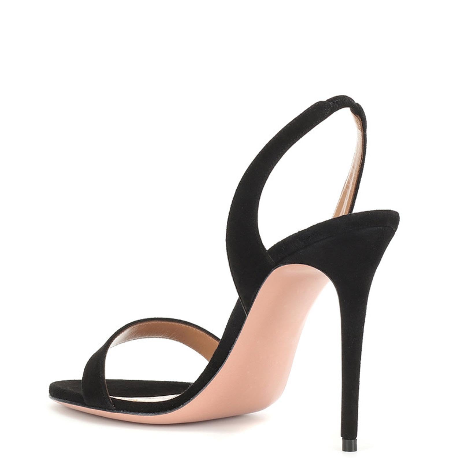 Genérico Sandalias Mujer Punta Redonda Tacón Stiletto Slingback Correa Tobillo Punta Abierta Acabado Metálico Zapatos Elegantes Moda para Fiesta Club Noche