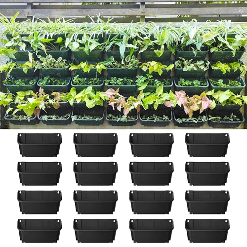 Maxona Black Color Vertical Garden Planter - 16 Pack, 13