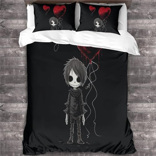Parure de lit squelette mignon avec housse de couette king 220x240cm