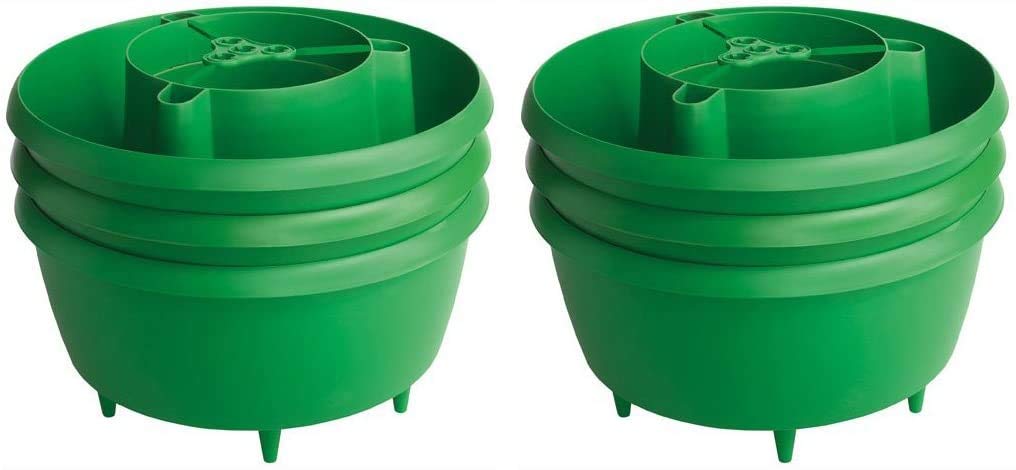 Plant Halos Pots Watering Crop Support Garden Plant Halo (GREEN, SET OF 6)