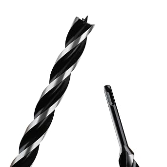 7/8" x 18" Auger Drill Bit with SDS Plus Shank for Wood | Tri Flute Ship Auger Long Drill Bit for Soft and Hard Wood,Tree Stump,Plastic,Drywall and Composite Materials