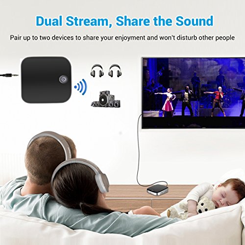 Image of Cubetek Bluetooth V5.0 Transmitter Audio Adapter, with Digital Optical /TOSLINK /SPDIF, 3.5mm Aux Connect, for TV, PC, iPod, PSP, PlayStation, Support aptX Low Latency