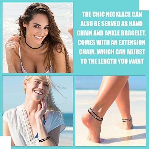 Yinkin 12 Pcs Puka Shell Necklace Beach Surfer Beaded Necklace Summer Surfer Chokers for Men Women Jewelry3