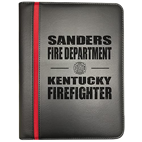 Compatible with Sanders Kentucky Fire Departments Firefighter Thin Red Line Firefighters Portfolio Padfolio Organizer Firefighter's Prayer Print Thin Red Line Maltese Cross Decal Pack of 1