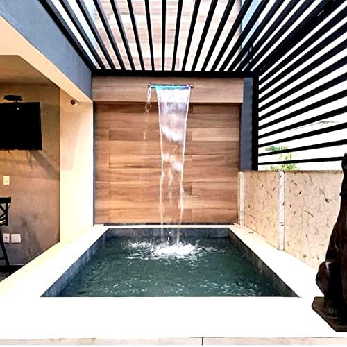 Cascata 40cm de Embutir na Parede com Acabamento em Aço Inox para Piscina