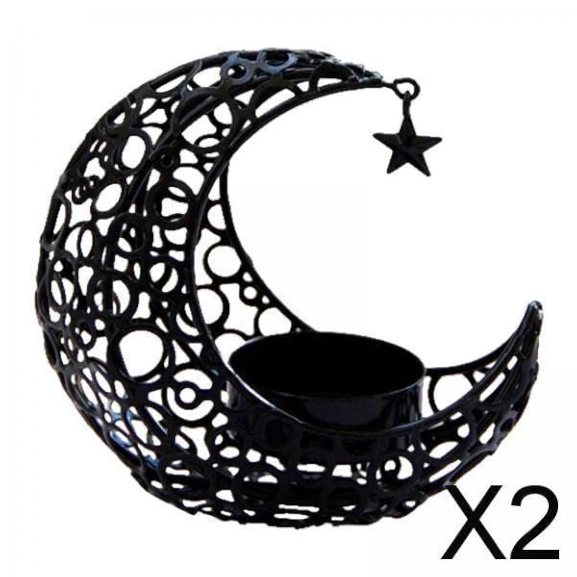2x Eid Moon Star Candlestick Party Decor Gift
