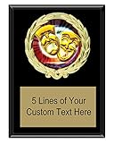Express Medals 5x7 Black Color Drama Club Plaque Award Trophy with Engraved Plate MY4