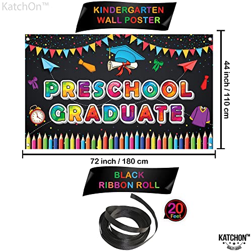 Image of KatchOn, Preschool Graduation Banner - 72x44 Inch | Preschool Graduation Decorations 2026 | Kindergarten Grad Decoration | Congratulations Graduate Banner | Congrats Grad | Grad Party