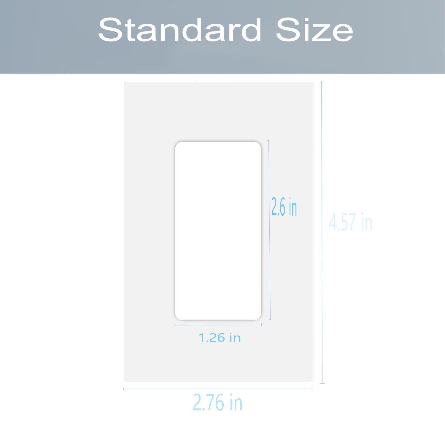 Photo 1 of 1-Gang Screwless Decora Wall Plate Cover Single Switch Outlet Electrical Faceplate for Light Switch, Smart Switch, Receptacle, Dimmers, USB Outlet, GFCI, Child Safe Cover Plate, White (4-Pack)