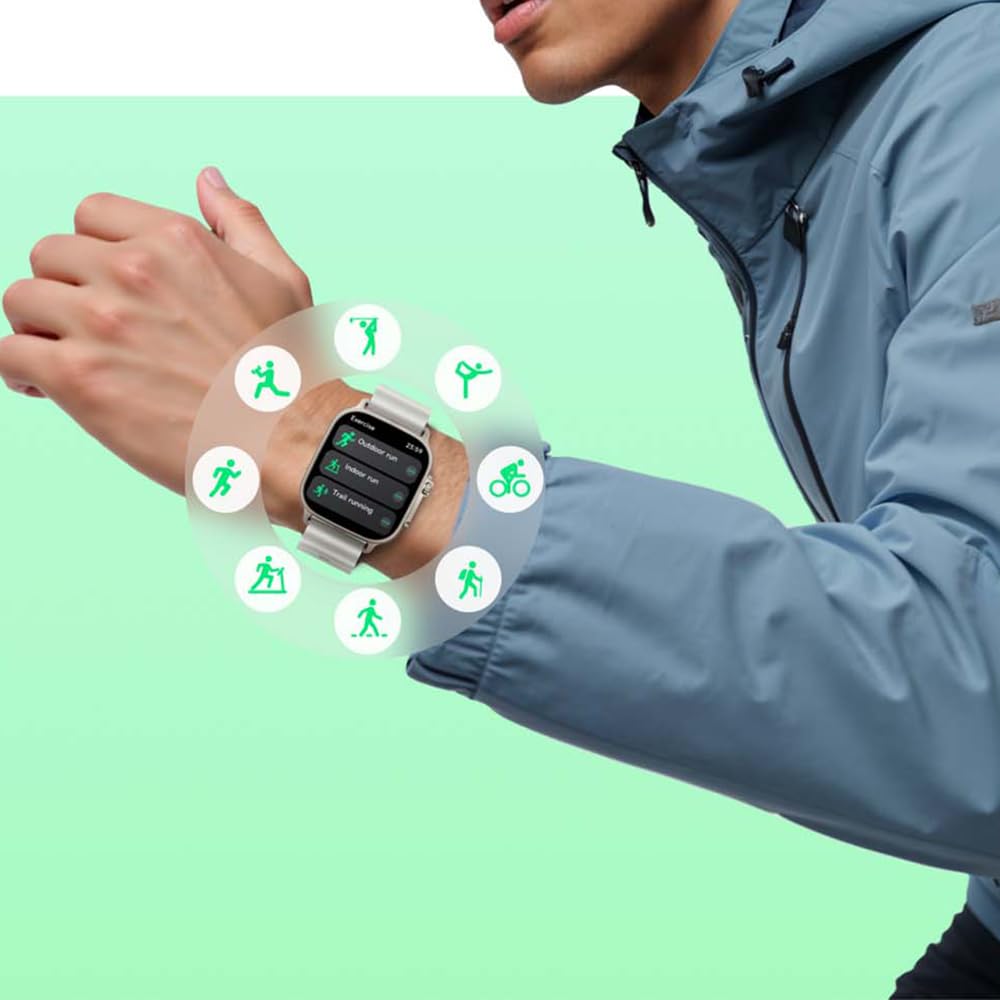 realme Watch 5, Smartwatch con display AMOLED 1.97", Chiamate Bluetooth, Resistenza Acqua IP68, Contapassi/Cardiofrequenzimetro/Sonno, 110+ modalità Fitness, GPS, NFC, Silver