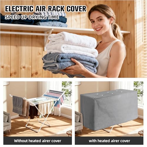 WUCHAITOO Winged Heated Airer Cover,Electric Clothes Dryer Cover Helps to Speed Up Drying-Retains Heat-Air Vents For Air Circulation (Cover Only) - Image 3
