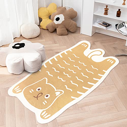 Ustide Kids Play Mat 2.6X5.2Ft, Washable Bedroom Rug Nonslip Kids Play Rug Cat Shaped Rug For Kids Room Cartoom Kids Rug Animal Living Room Rug Bedside Throw Rugs Baby Nursery Rug #TOP1