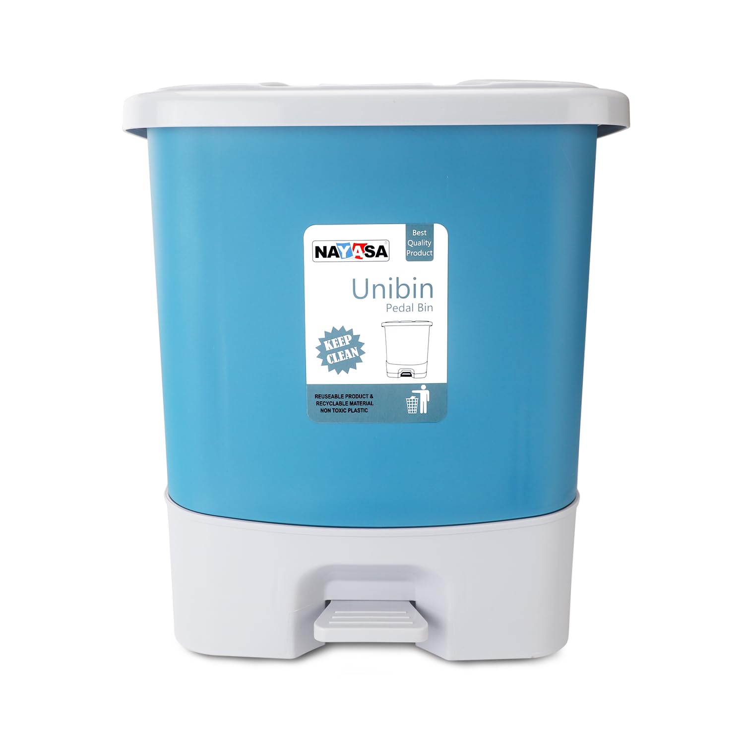 Nayasa Plastic Unibin Square | 33 Ltrs | Pedal Dustbin | With Lid and Detachable Bin | Multi Purpose Dustbin | With Handle For Easy Lift | 37 cm X 38 cm X 43.5 cm | Green (B0CD3P1KYP) Amazon Price History, Amazon Price Tracker