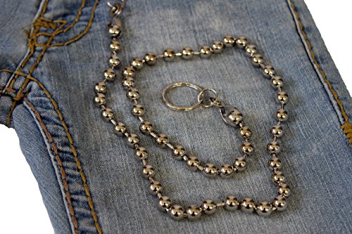 TFJ Men Fashion Wallet Chain Big Metal Keychain Balls Extra Long Side Pocket Clasp2
