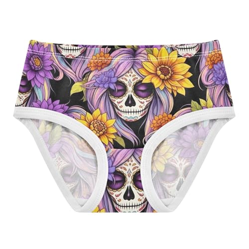 Toddler Girls Underwear 2t Cotton Girl Panties Cute Durable Briefs Kids Undies Colorful Skull Rainbow Purple Floral