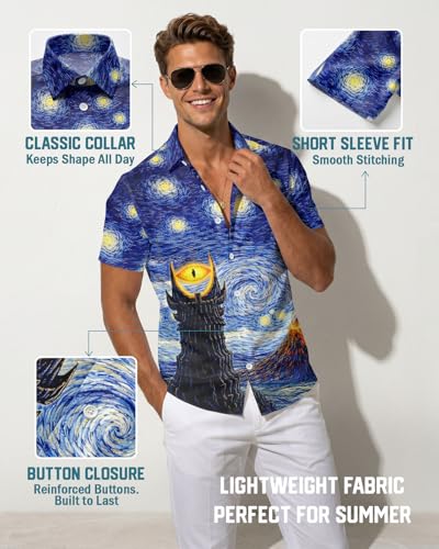 Image of 99TIMORO Fathers Movie Hawaiian Shirt for Men, Characters Button Down Short Sleeve Top, Summer Beach Gifts