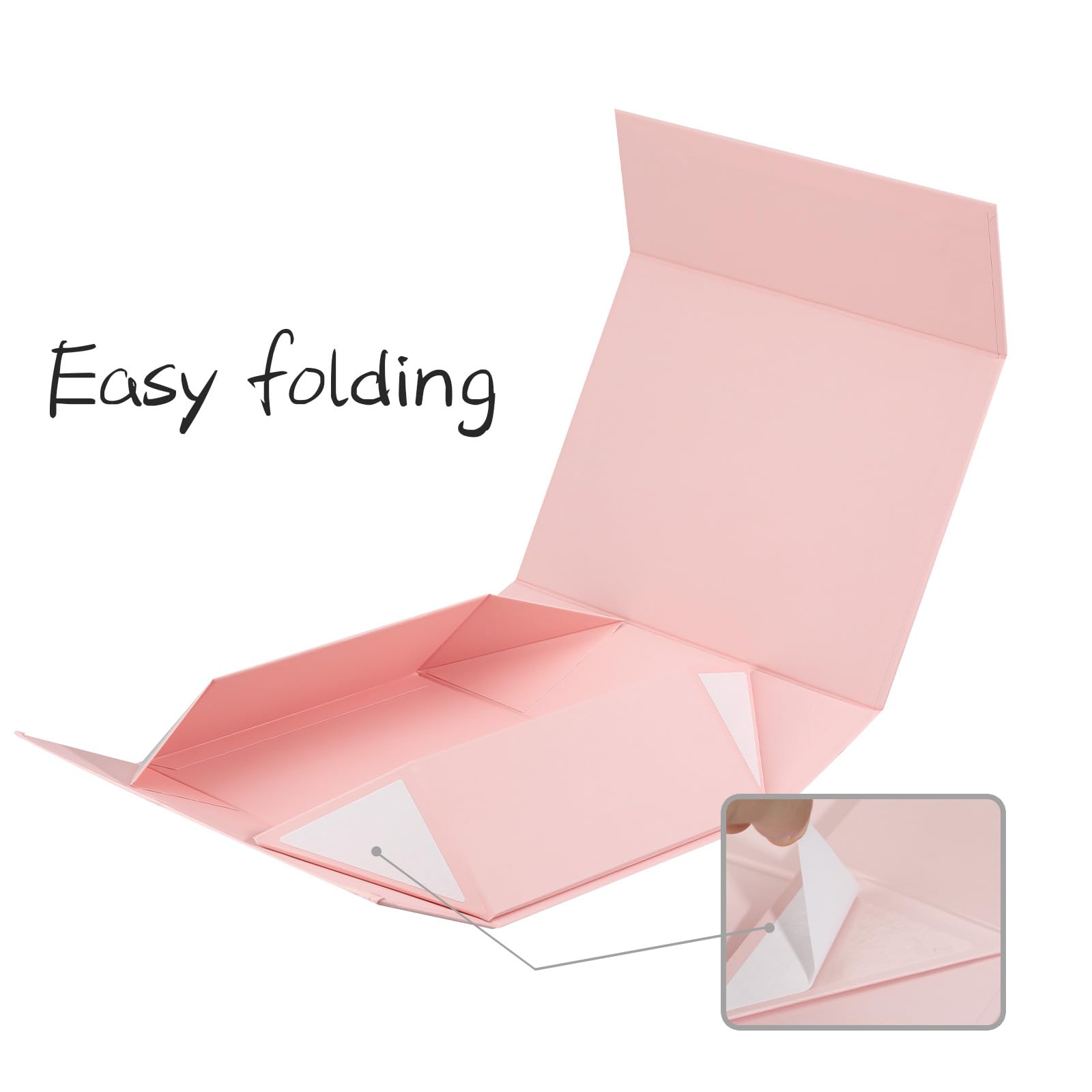 Rsgift Pink Gift Boxes,Collapsible 9.7x7.2x3.3 Inch Gift Box with Lids,Magnetic Closure Matte Textured Finish Box for Wedding,Birthday,Mother's day,Christmas
