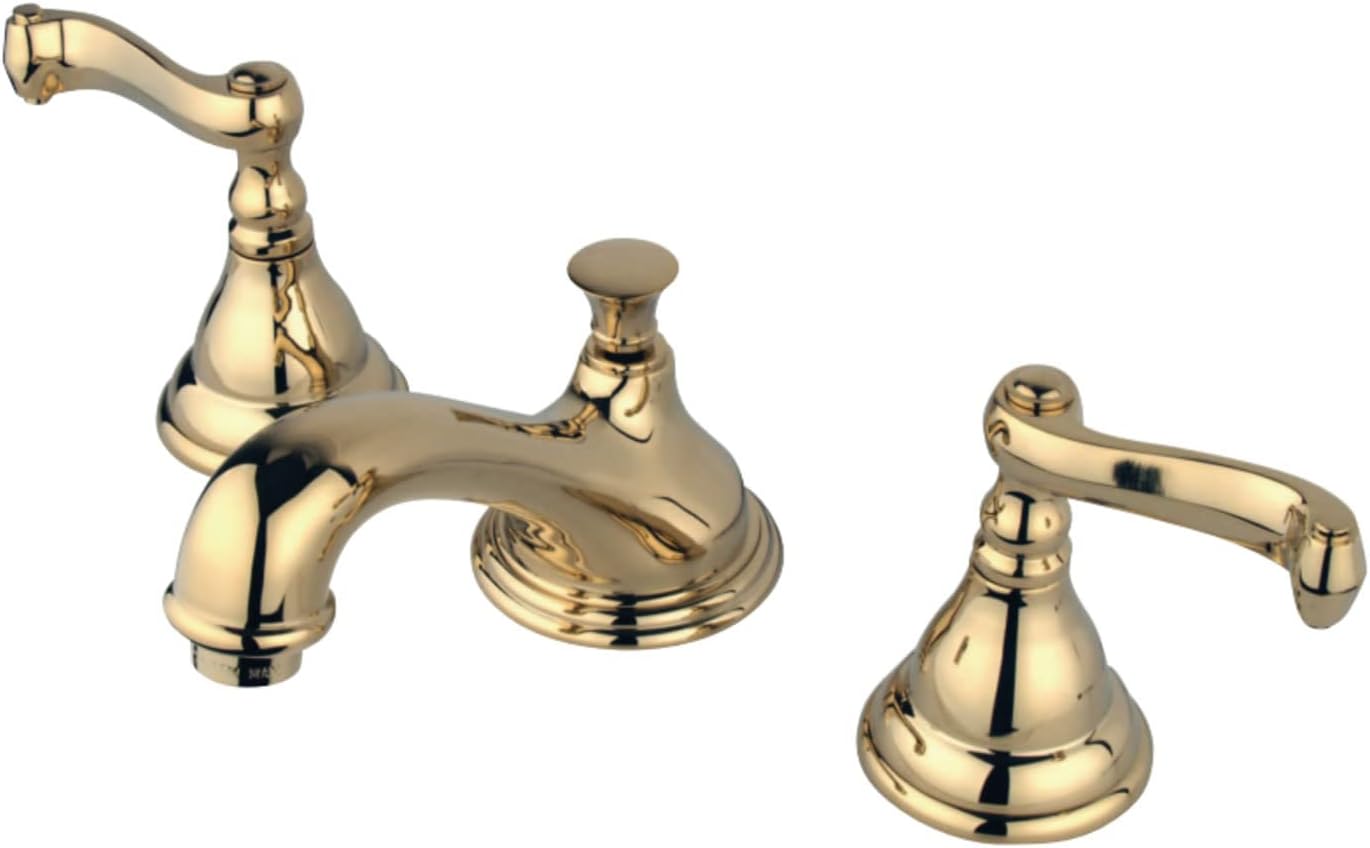 Kingston Brass KS5568FL Regency Widespread Lavatory Faucet with French Lever Handle, Brushed Nickel