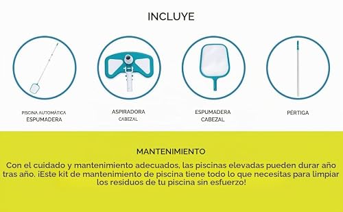 Miniatura 5 de Bestway 8320510 - Kit Mantenimiento Limpiafondos Con Cesta Y Pértiga, 113x28x24 Cm